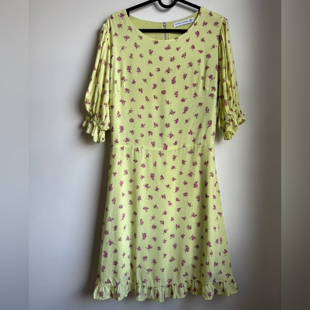 Faithfull the Brand Yellow and Purple Floral Dress